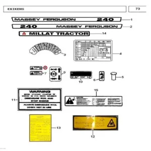 Millat Massey Ferguson Tractor Spare Part DECALFUELTANK 3596431 M 2 MF 375 33021133021 - Massey Ferguson tractor spare part